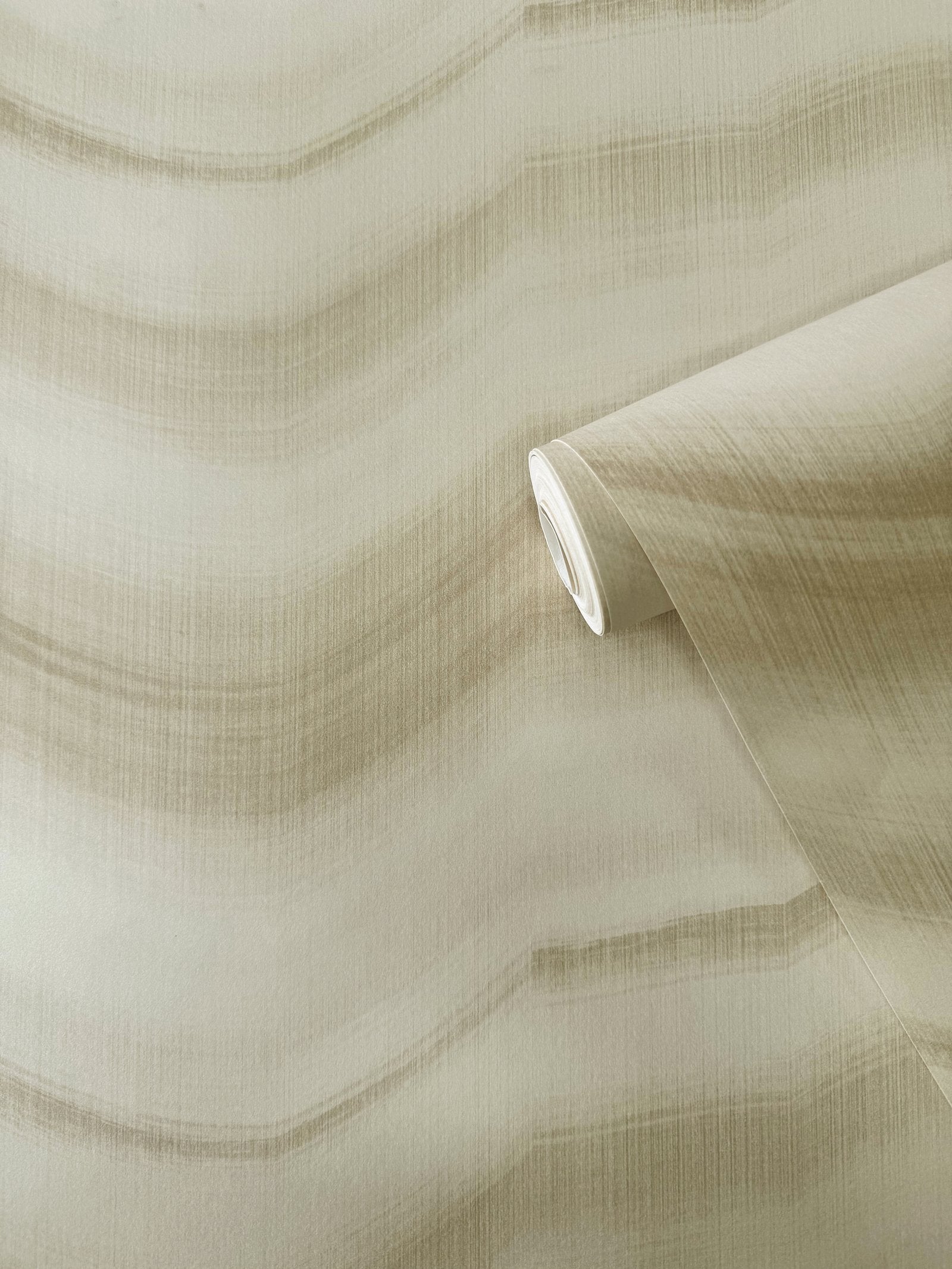 Cloudy Stripe wallpaper in beige color - pattern number DWP0367-01 - by Galerie in the Zen collection