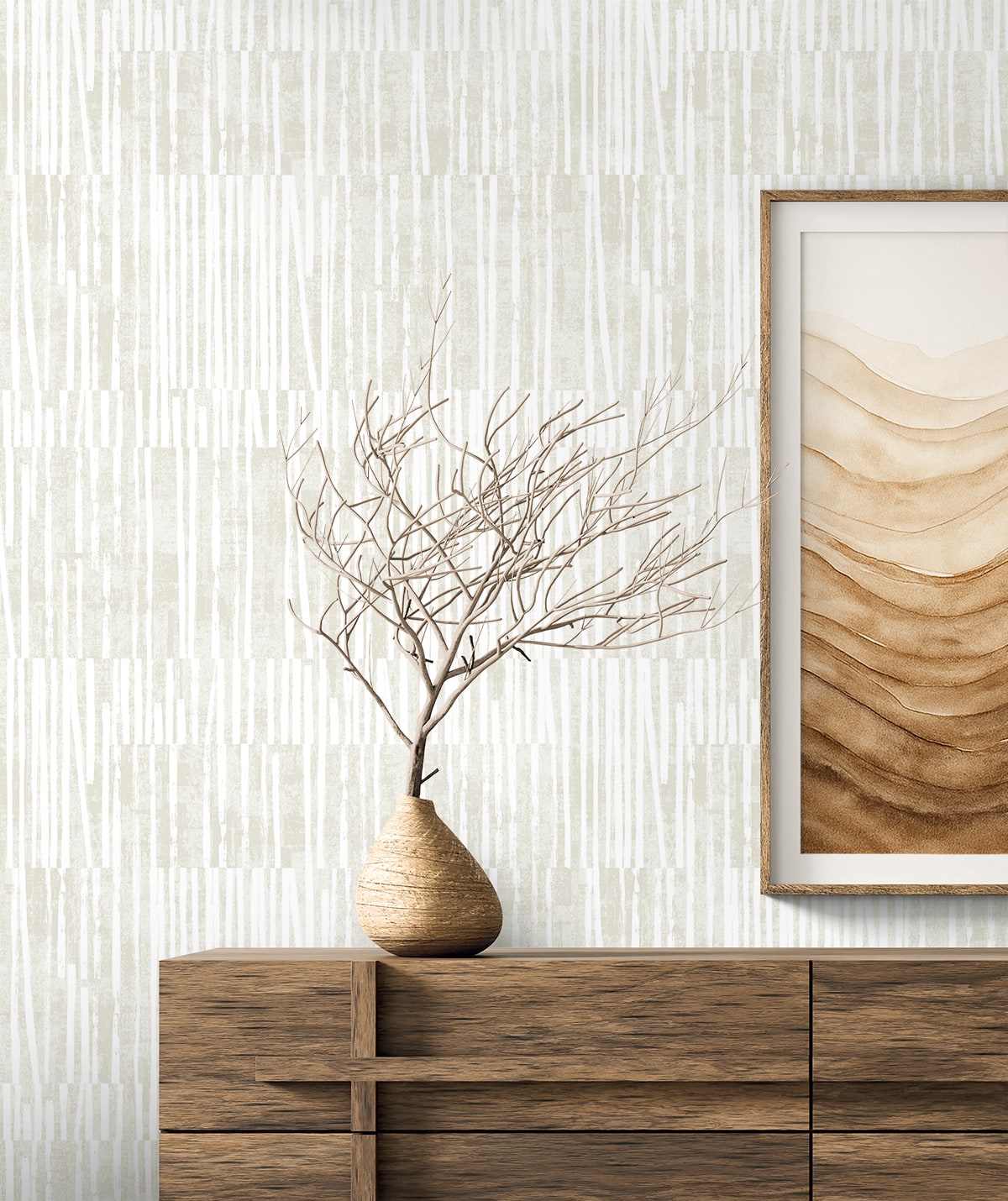 Serapha Lines wallpaper in plaster color - pattern number EL20005 - by Seabrook in the Neutral Elements collection