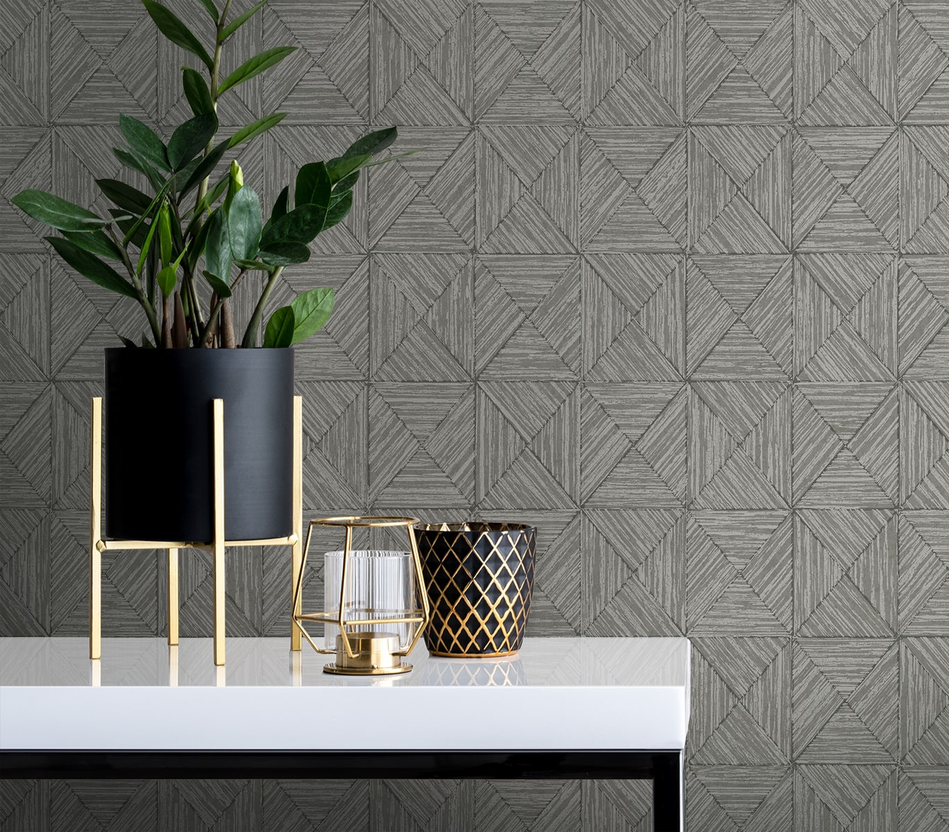 Lunoria wallpaper in cement color - pattern number EL20508 - by Seabrook in the Neutral Elements collection