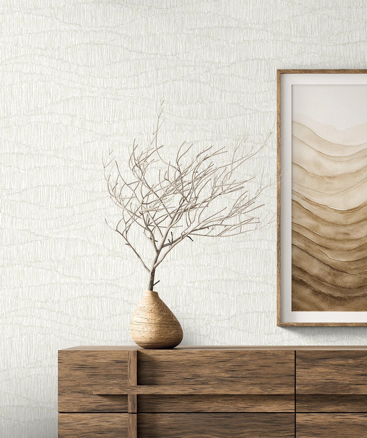 Tatiana Waves wallpaper in chalk color - pattern number EL20805 - by Seabrook in the Neutral Elements collection