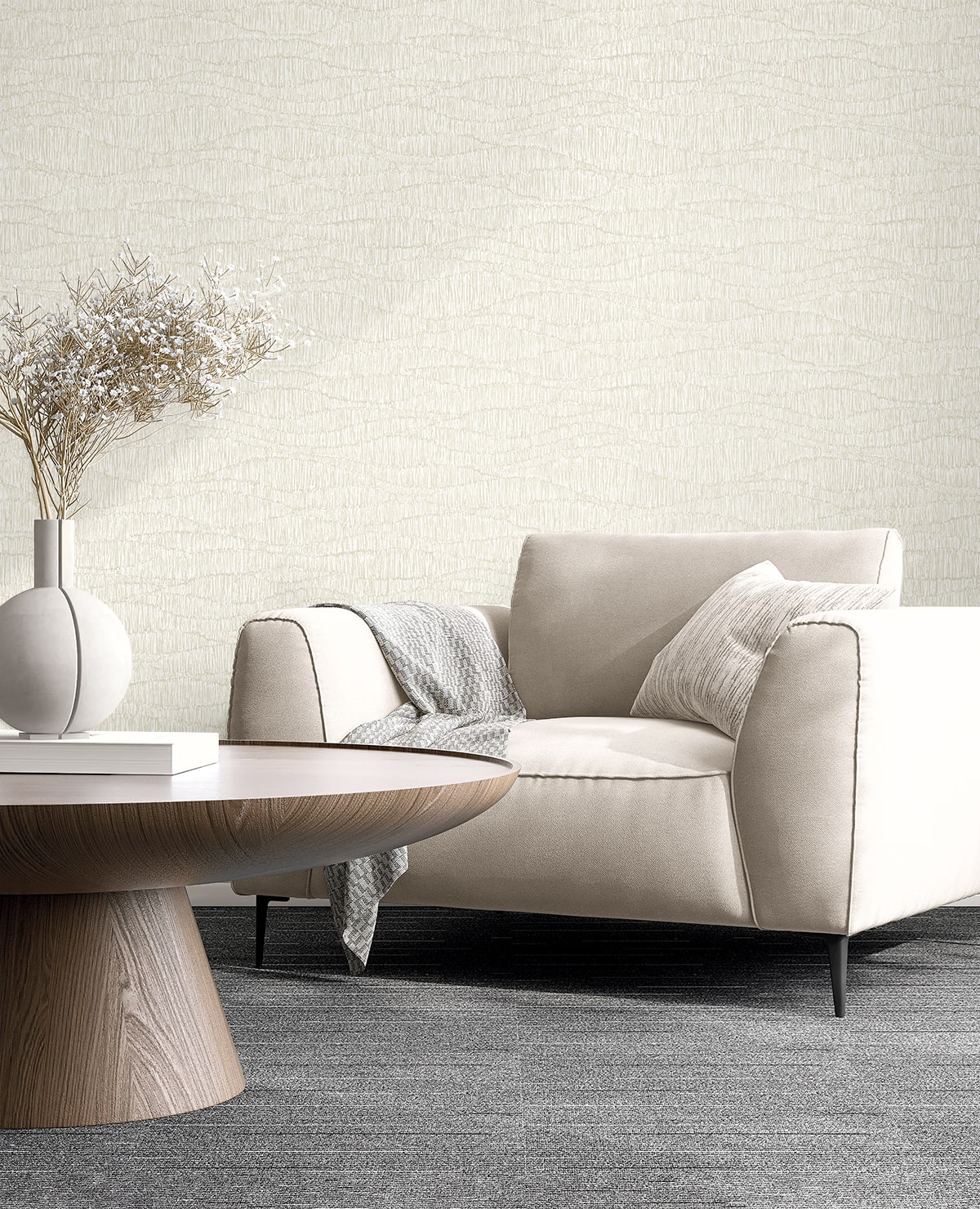 Tatiana Waves wallpaper in sand color - pattern number EL20807 - by Seabrook in the Neutral Elements collection