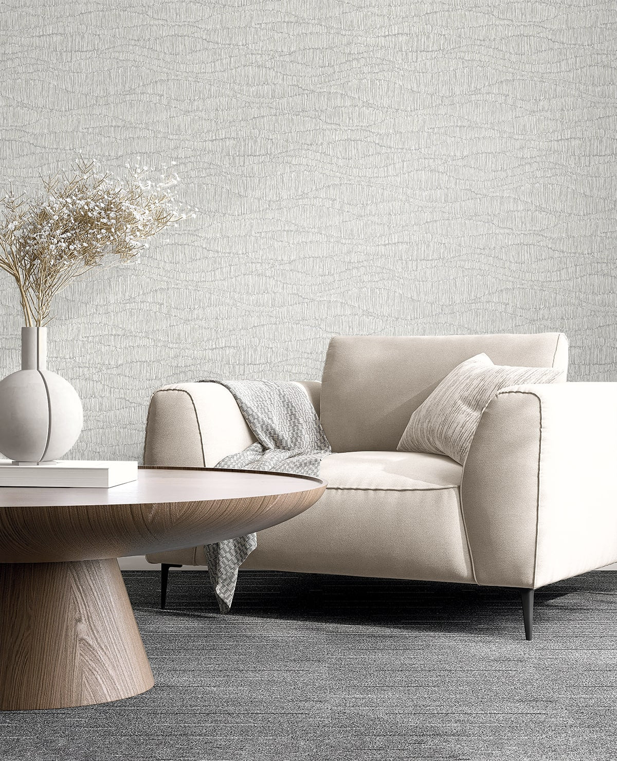 Tatiana Waves wallpaper in sand color - pattern number EL20808 - by Seabrook in the Neutral Elements collection