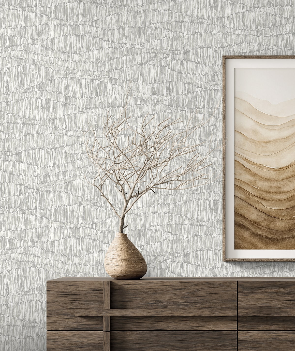 Tatiana Waves wallpaper in sand color - pattern number EL20808 - by Seabrook in the Neutral Elements collection