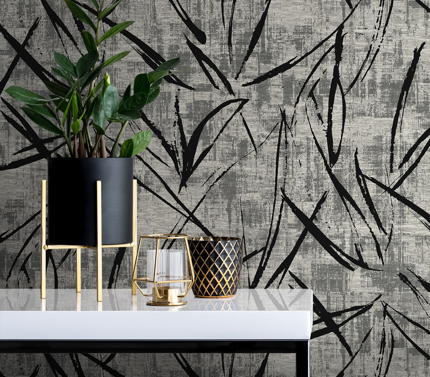 Luneth wallpaper in black color - pattern number EL20900 - by Seabrook in the Neutral Elements collection