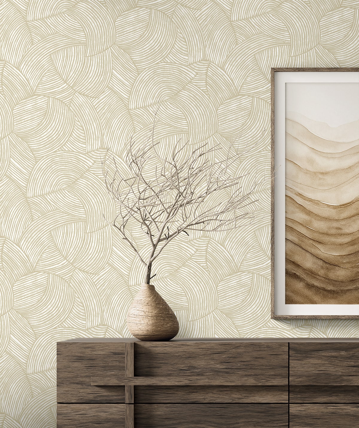 Stellara wallpaper in champagne with glass beads color - pattern number EL21007 - by Seabrook in the Neutral Elements collection