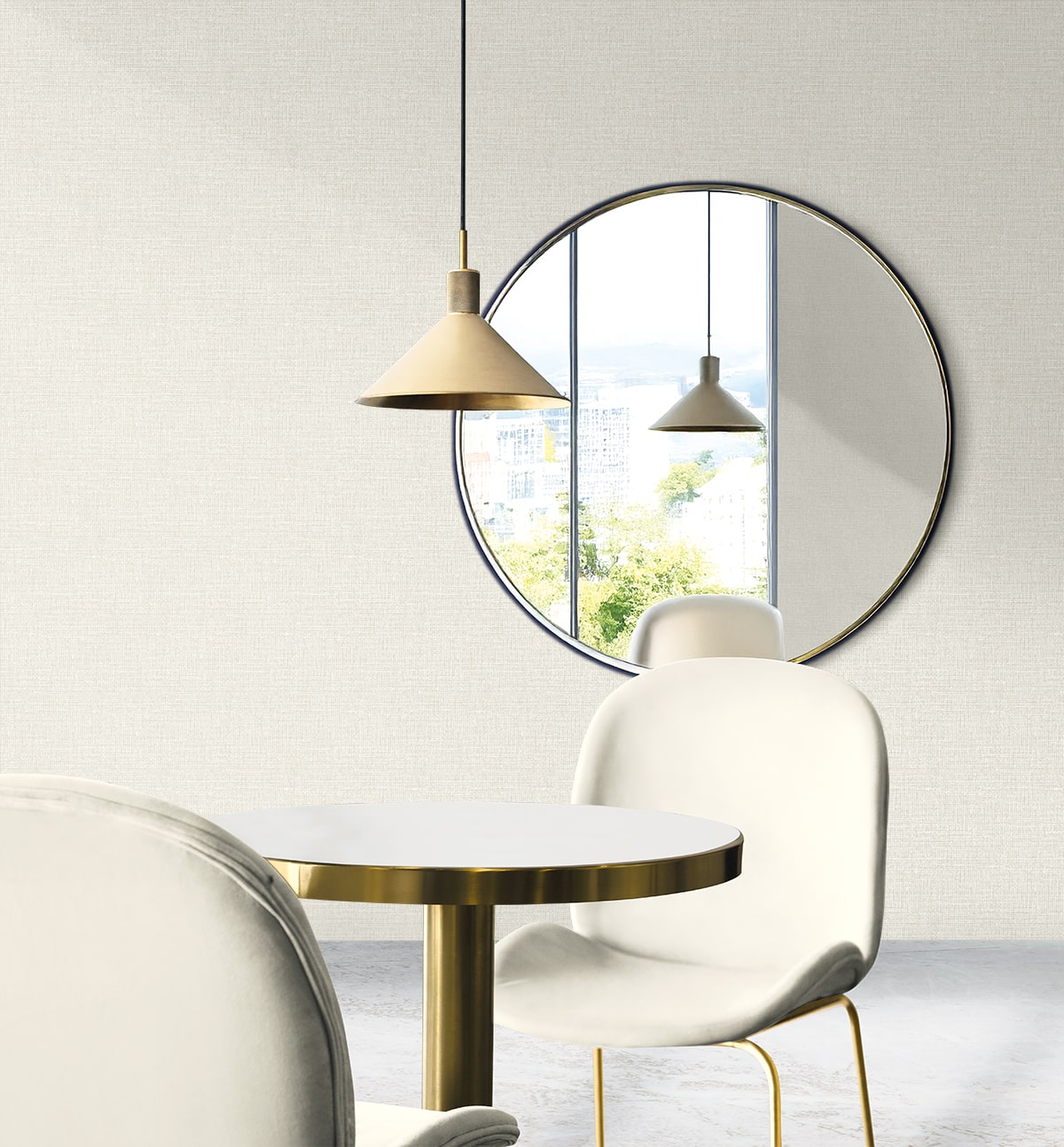 Aureline wallpaper in oat milk color - pattern number EL21300 - by Seabrook in the Neutral Elements collection