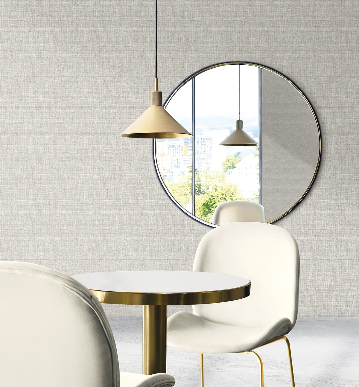 Aureline wallpaper in light grey color - pattern number EL21308 - by Seabrook in the Neutral Elements collection