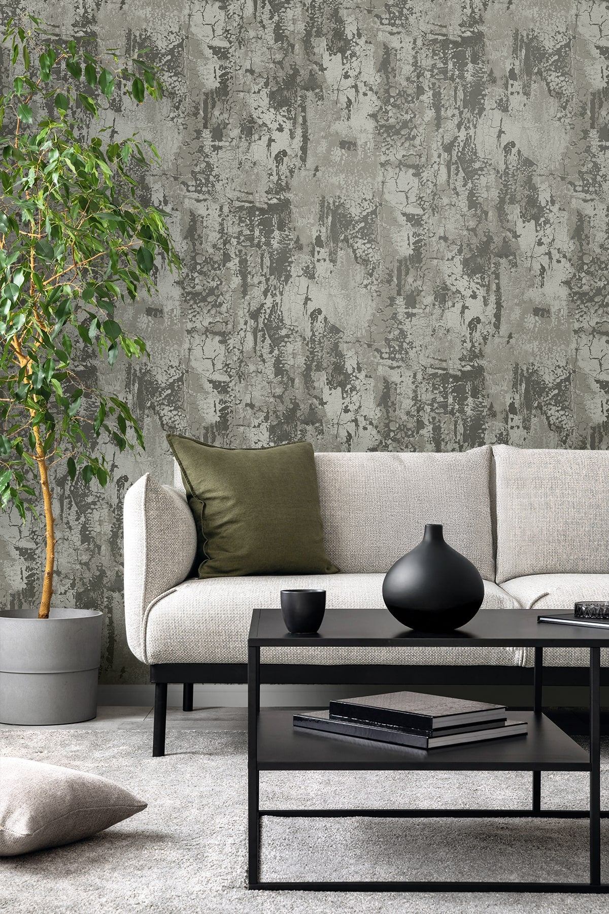 Nymera wallpaper in shadow color - pattern number EL21400 - by Seabrook in the Neutral Elements collection