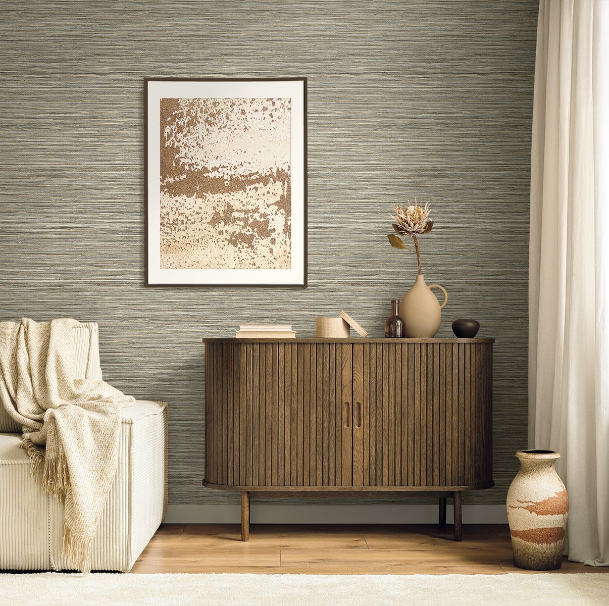 Savanna Wallpaper in burnt sugar color - pattern number EN40000 - by Seabrook in the Natural Grass Textures collection