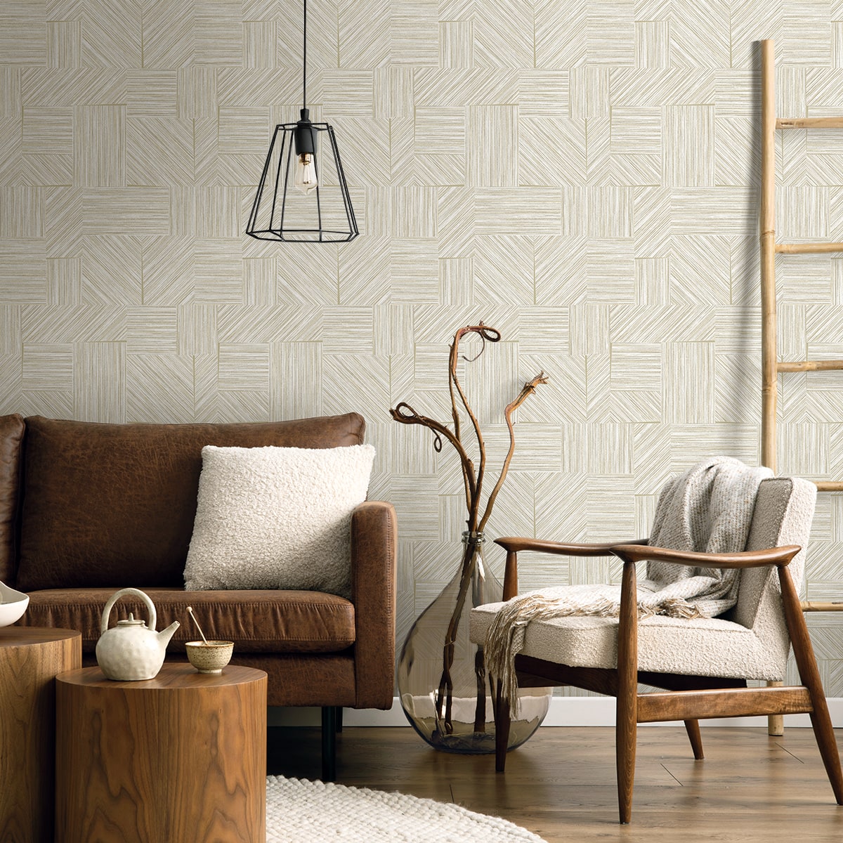 Husk Wallpaper in stone color - pattern number EN40105 - by Seabrook in the Natural Grass Textures collection