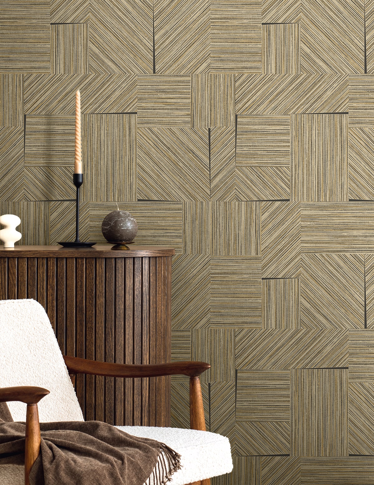 Husk Wallpaper in roast coffee color - pattern number EN40106 - by Seabrook in the Natural Grass Textures collection