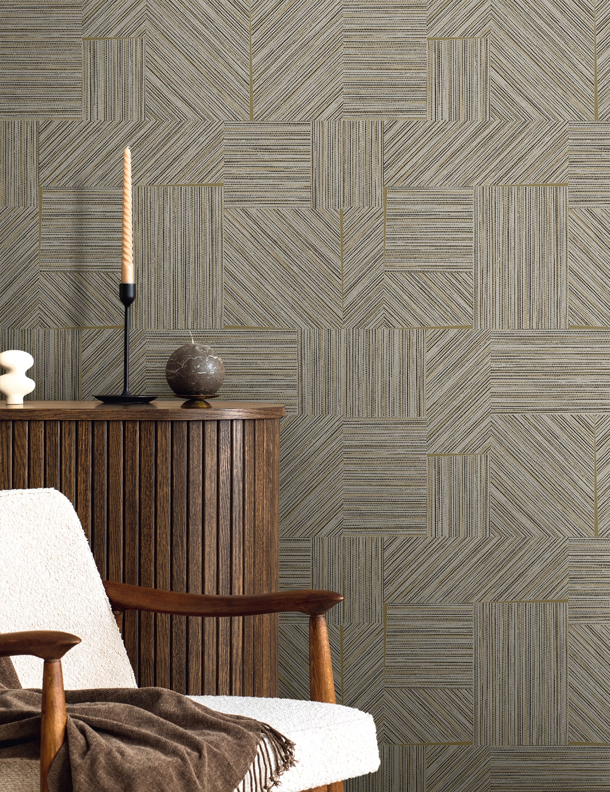 Husk Wallpaper in smoke color - pattern number EN40108 - by Seabrook in the Natural Grass Textures collection