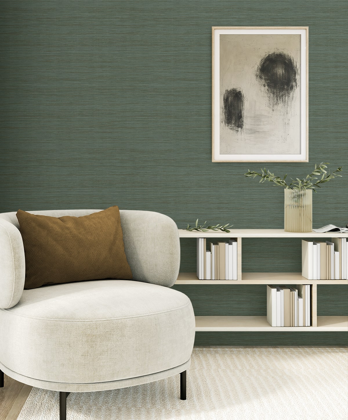 Sisa Wallpaper in seaweed color - pattern number EN40204 - by Seabrook in the Natural Grass Textures collection