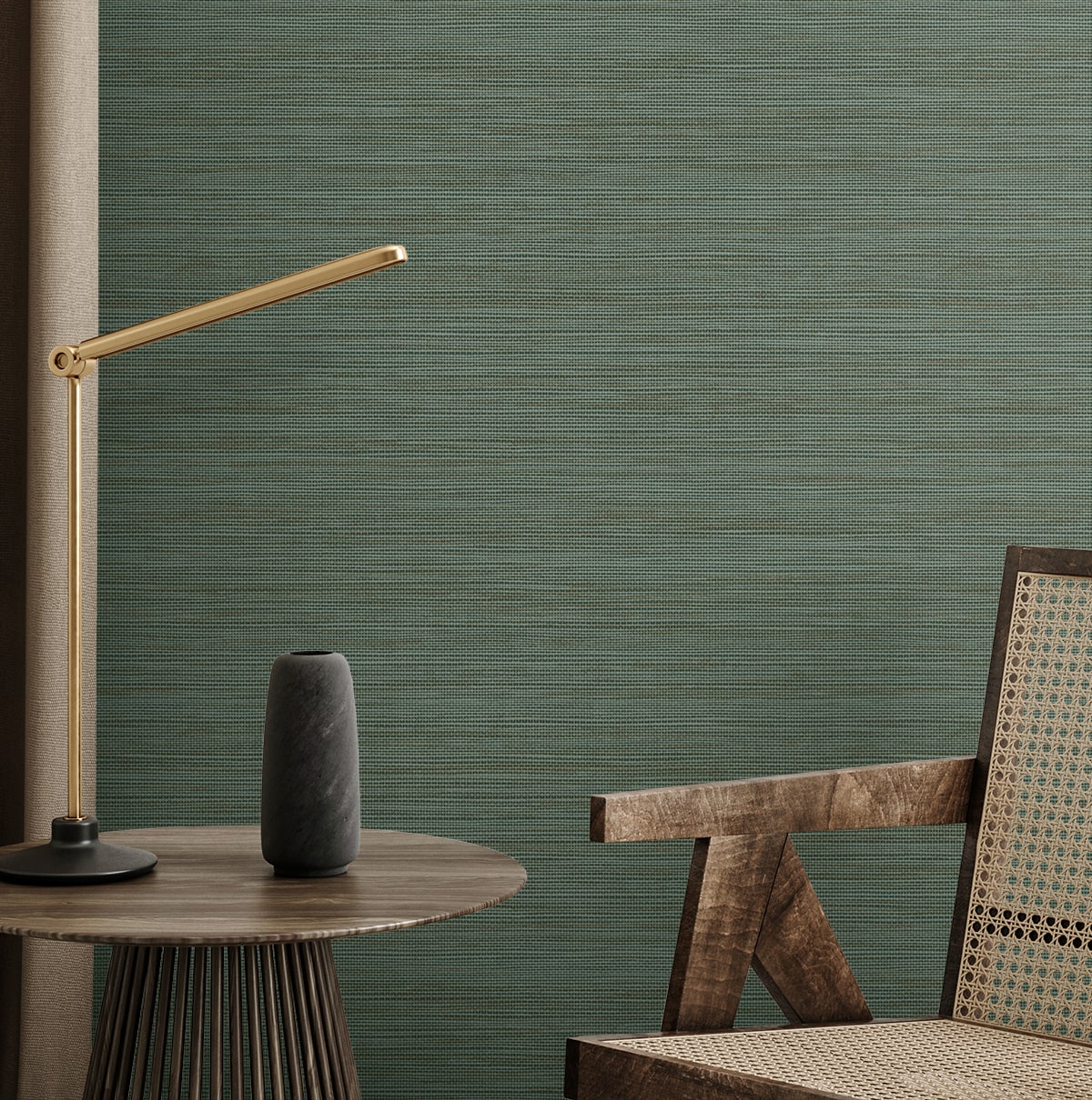 Sisa Wallpaper in seaweed color - pattern number EN40204 - by Seabrook in the Natural Grass Textures collection