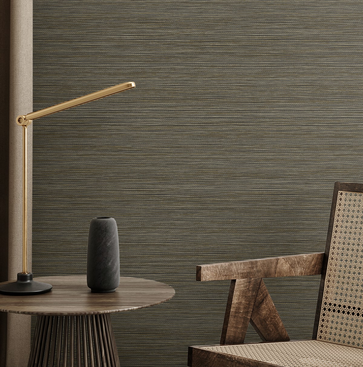 Sisa Wallpaper in coffee color - pattern number EN40206 - by Seabrook in the Natural Grass Textures collection