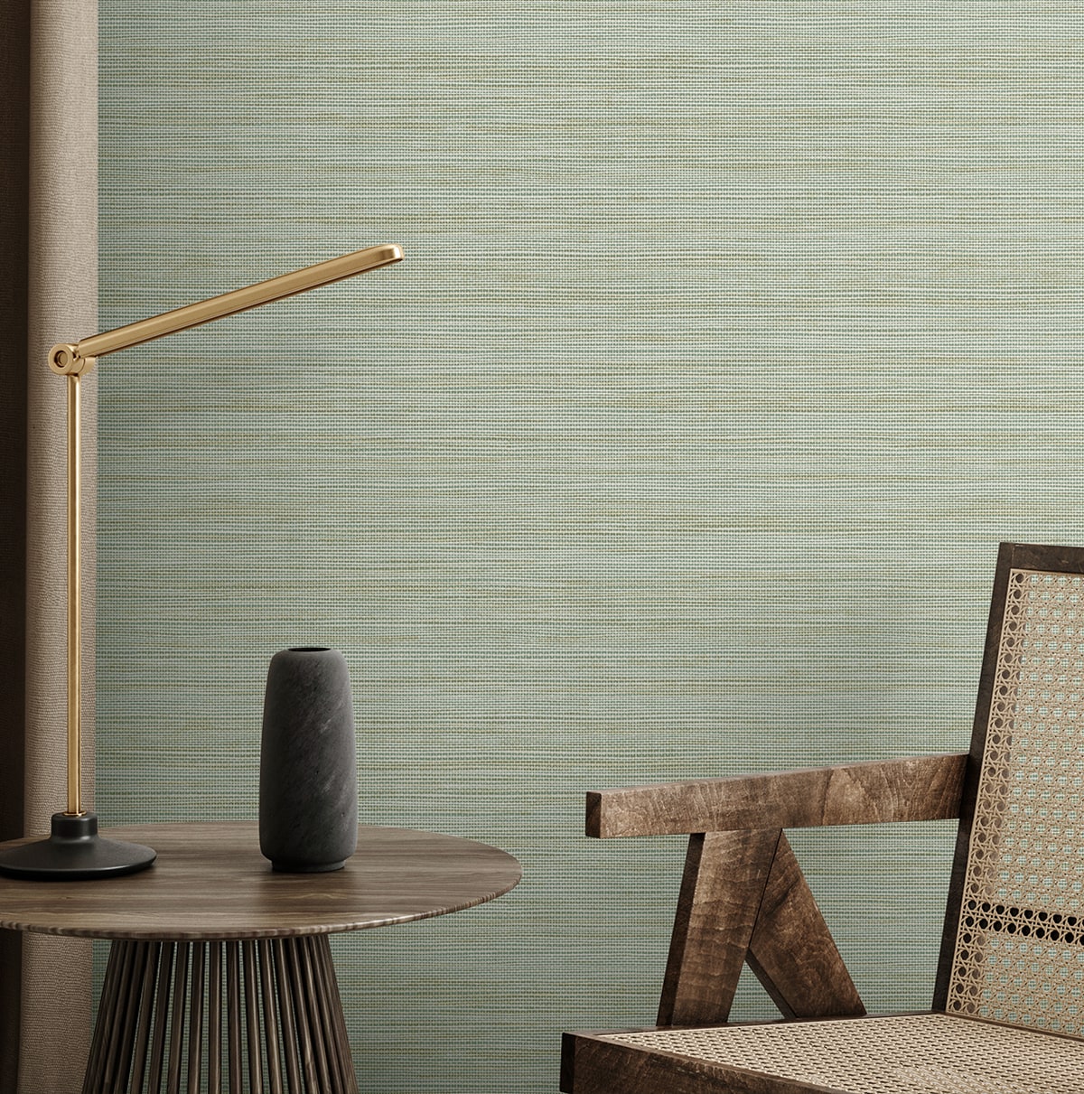 Sisa Wallpaper in mint color - pattern number EN40214 - by Seabrook in the Natural Grass Textures collection