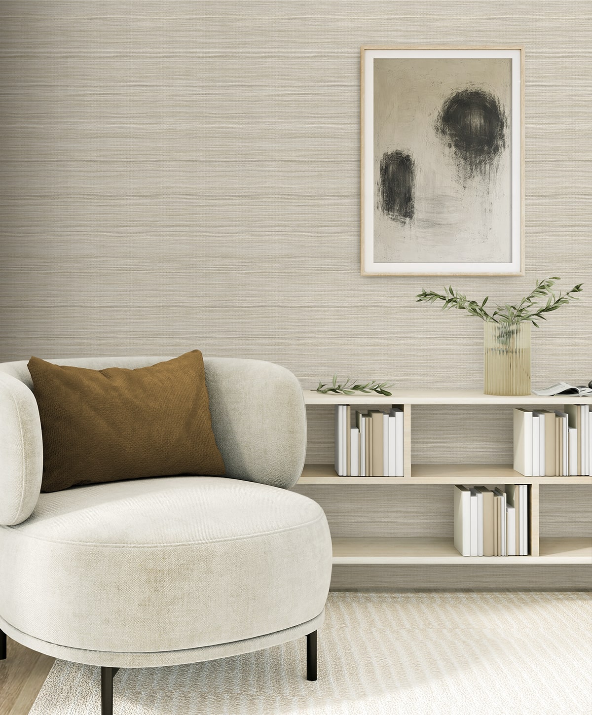 Sisa Wallpaper in cold foam color - pattern number EN40215 - by Seabrook in the Natural Grass Textures collection