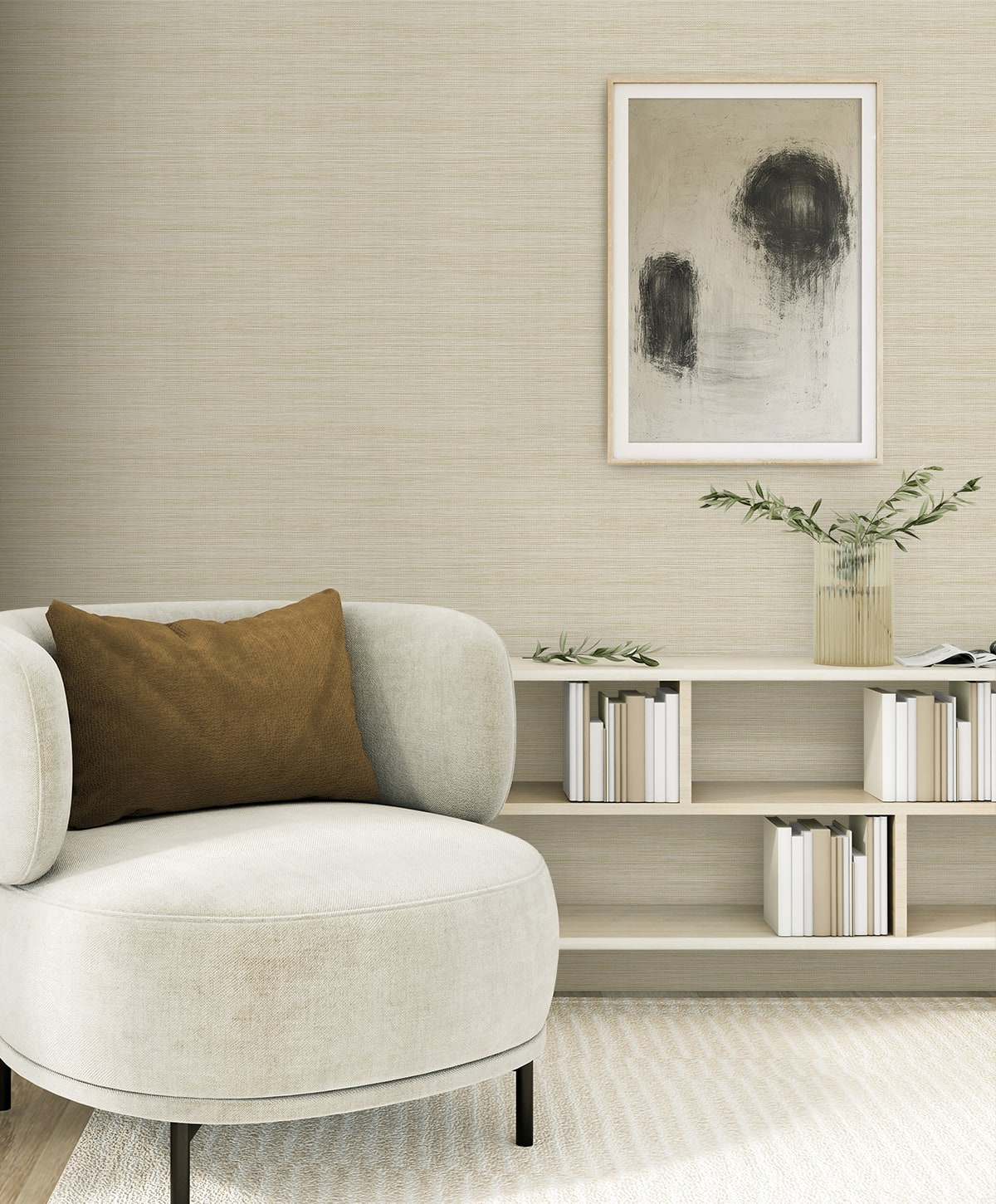 Sisa Wallpaper in almond color - pattern number EN40217 - by Seabrook in the Natural Grass Textures collection