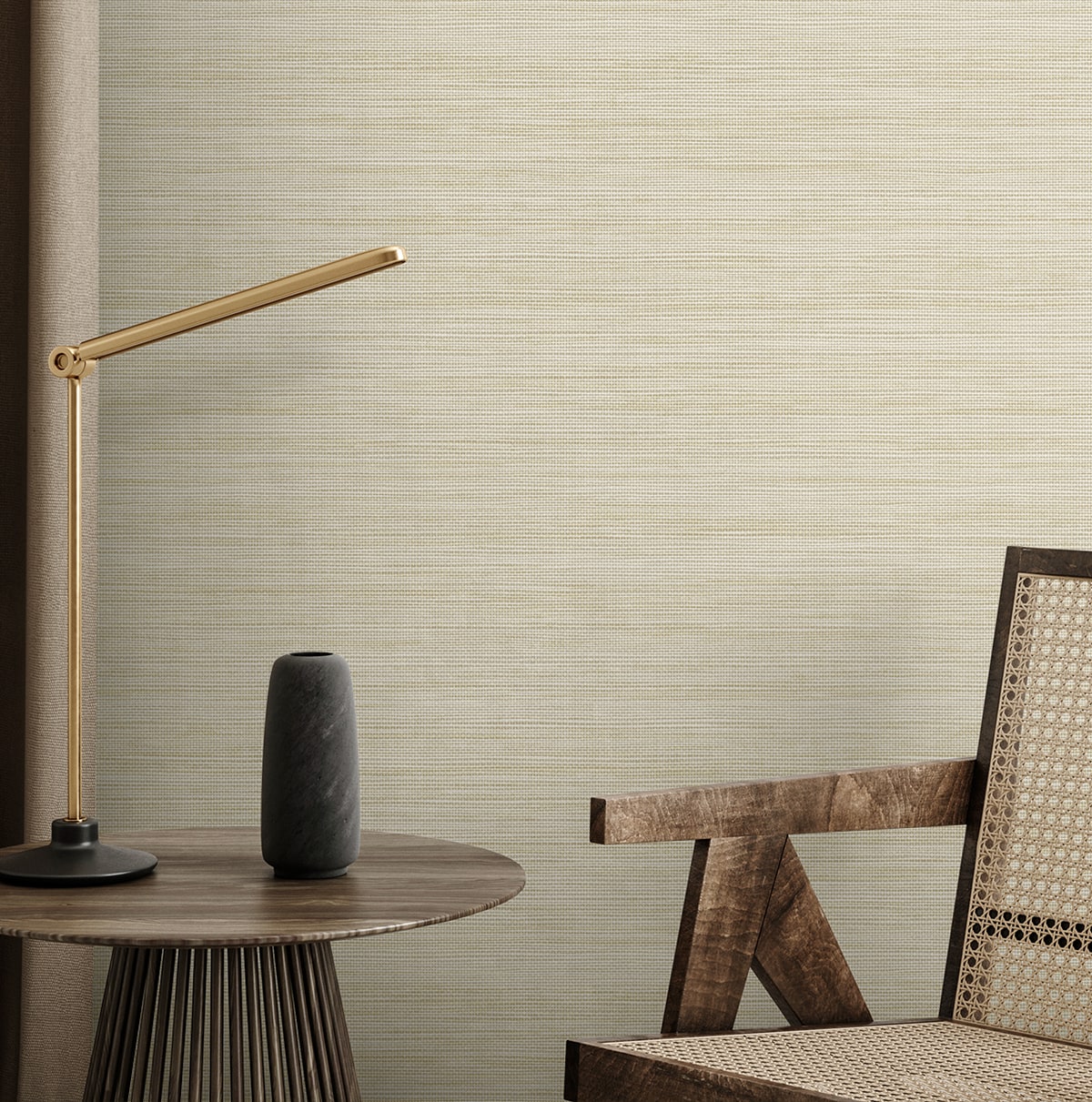 Sisa Wallpaper in almond color - pattern number EN40217 - by Seabrook in the Natural Grass Textures collection