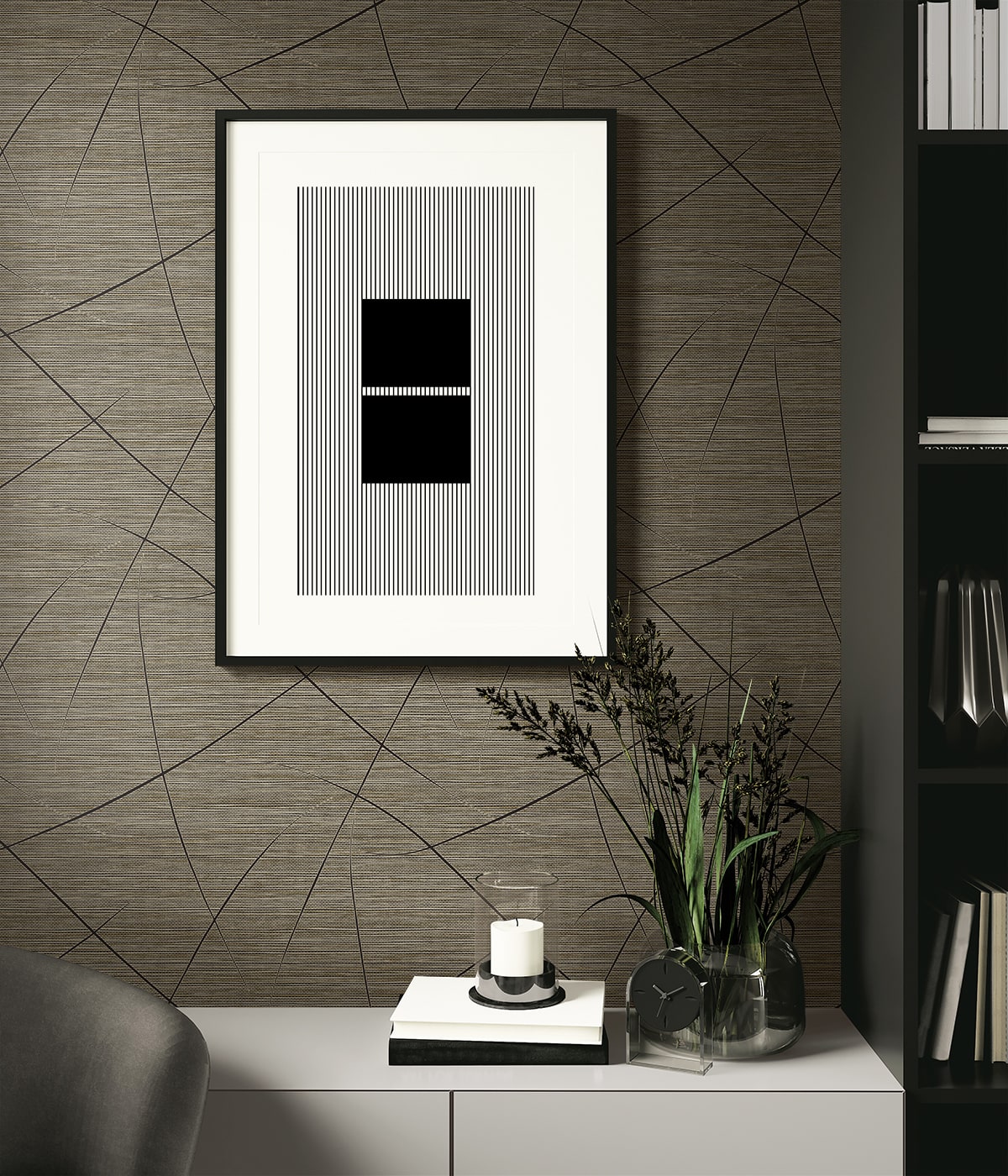 Bract Wallpaper in black pepper color - pattern number EN40400 - by Seabrook in the Natural Grass Textures collection
