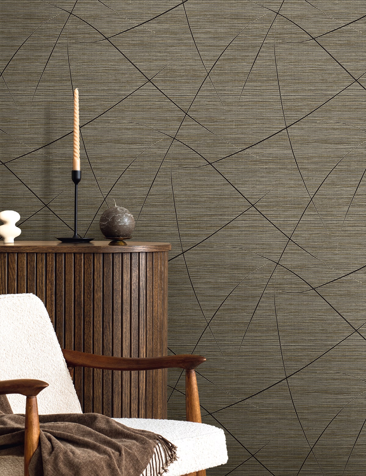 Bract Wallpaper in black pepper color - pattern number EN40400 - by Seabrook in the Natural Grass Textures collection