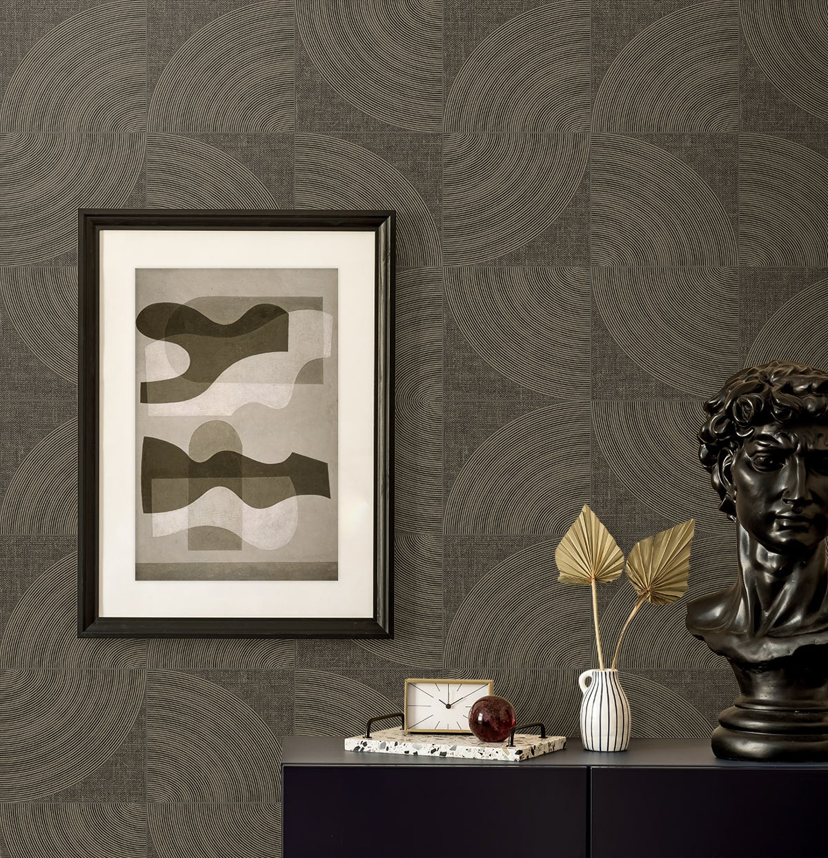 Coir Wallpaper in black pepper color - pattern number EN40606 - by Seabrook in the Natural Grass Textures collection