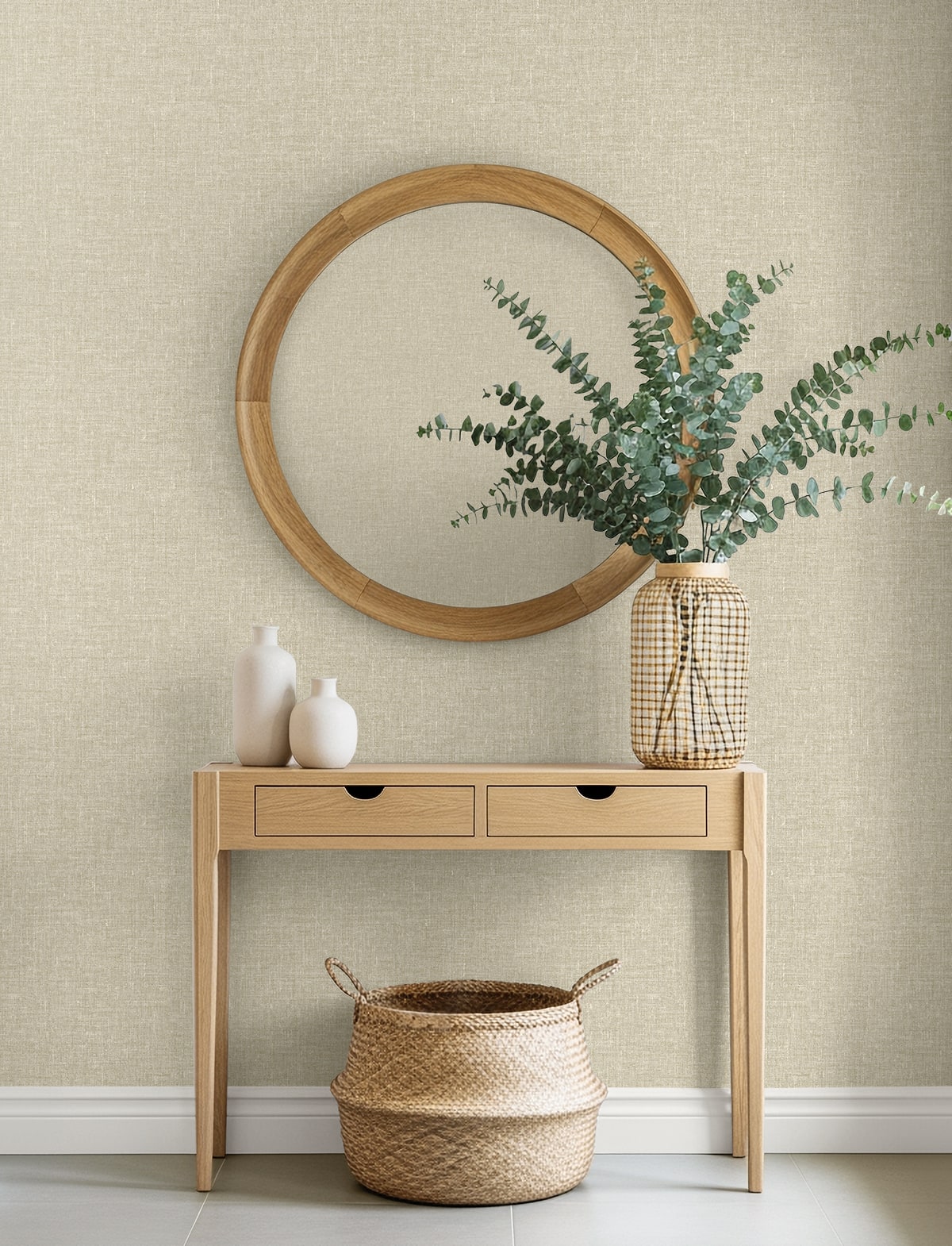 Loom Wallpaper in pebble color - pattern number EN40902 - by Seabrook in the Natural Grass Textures collection