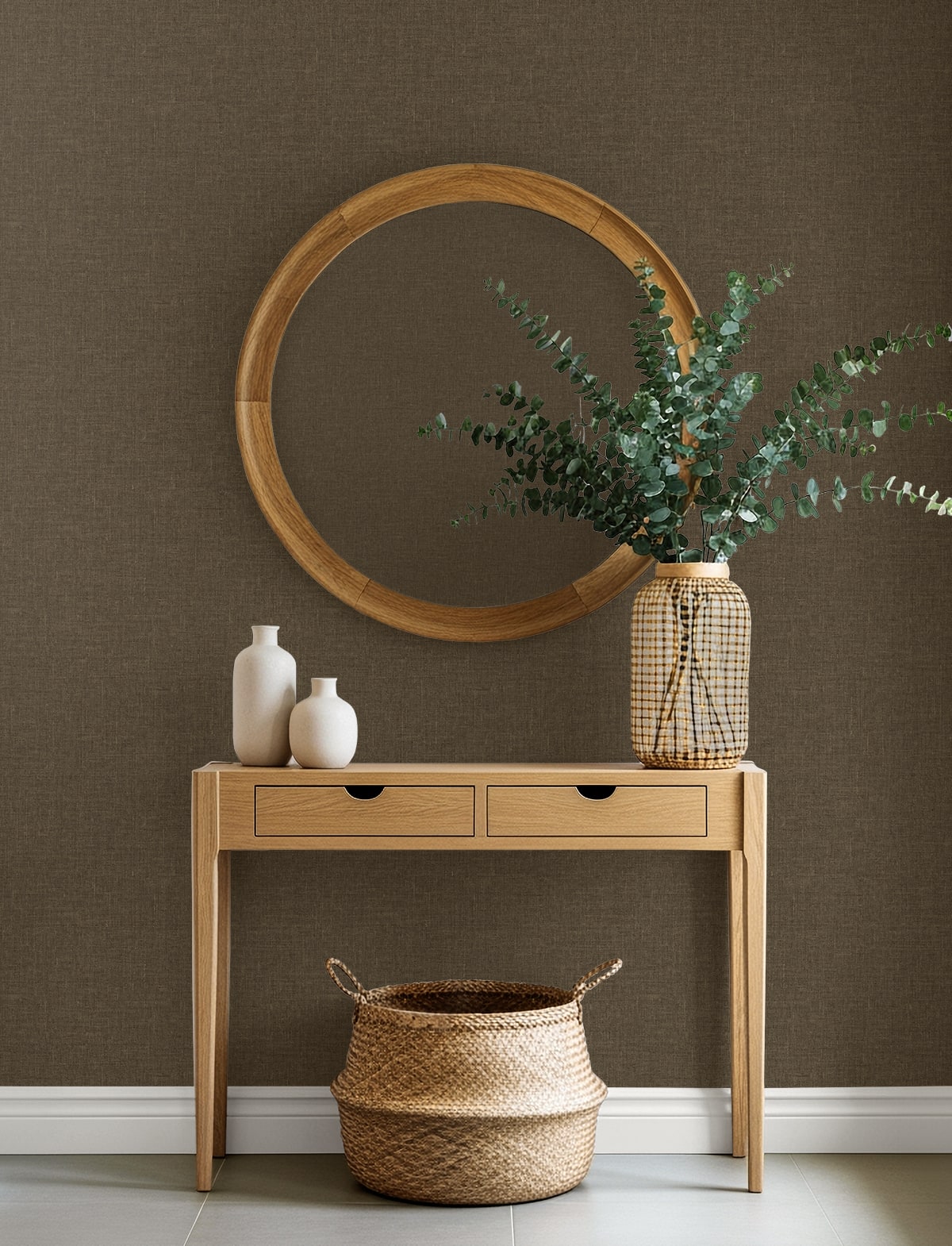 Loom Wallpaper in tan color - pattern number EN40927 - by Seabrook in the Natural Grass Textures collection