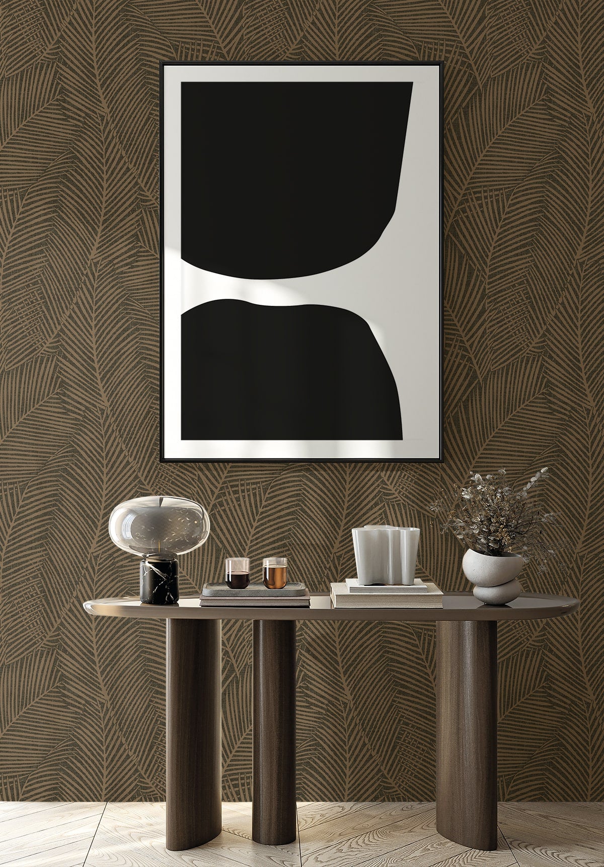 Pampas Palm Wallpaper in baked bread color - pattern number EN41006 - by Seabrook in the Natural Grass Textures collection