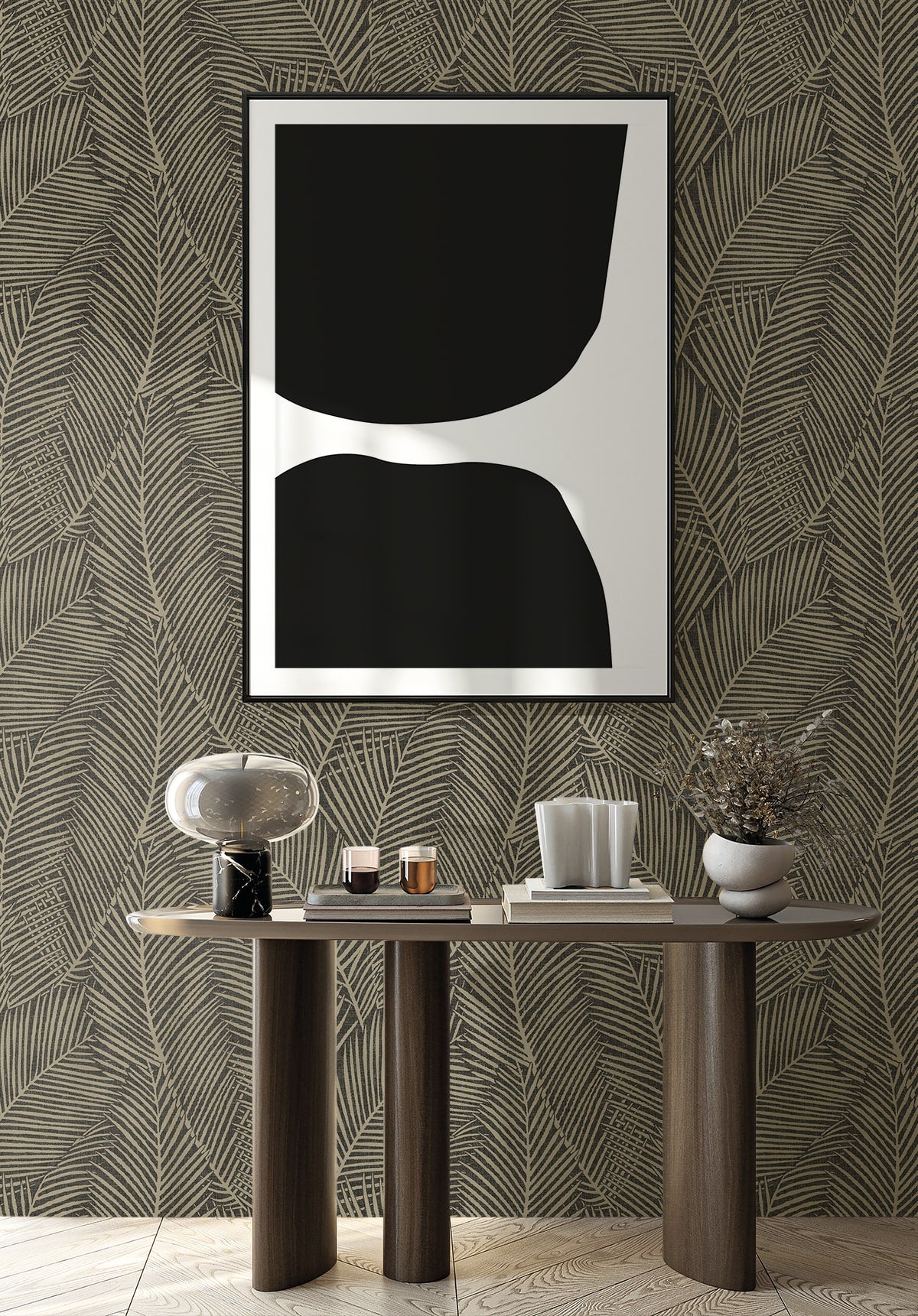 Pampas Palm Wallpaper in volcanic color - pattern number EN41010 - by Seabrook in the Natural Grass Textures collection