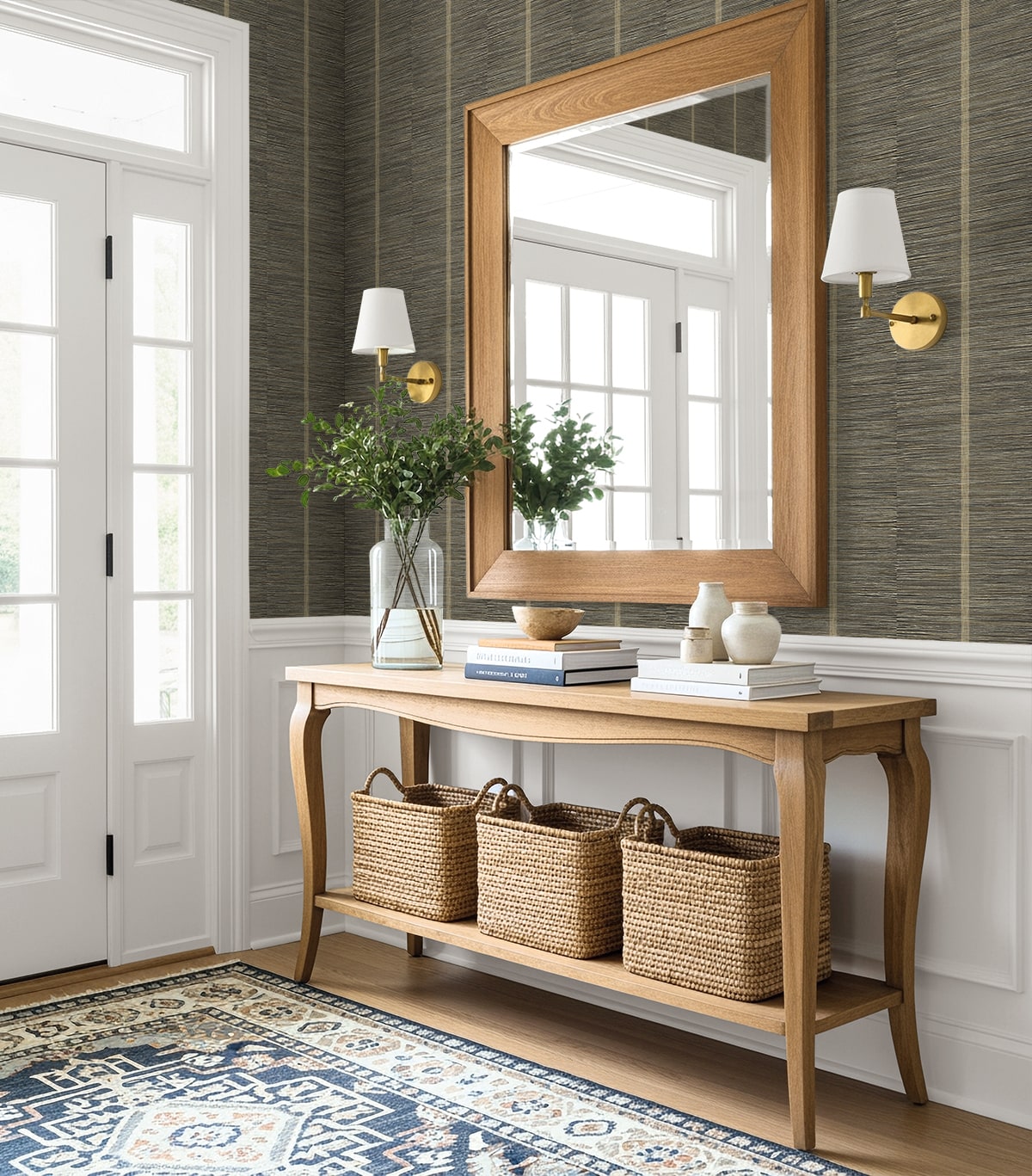 Raffine Wallpaper in mocha color - pattern number EN41100 - by Seabrook in the Natural Grass Textures collection