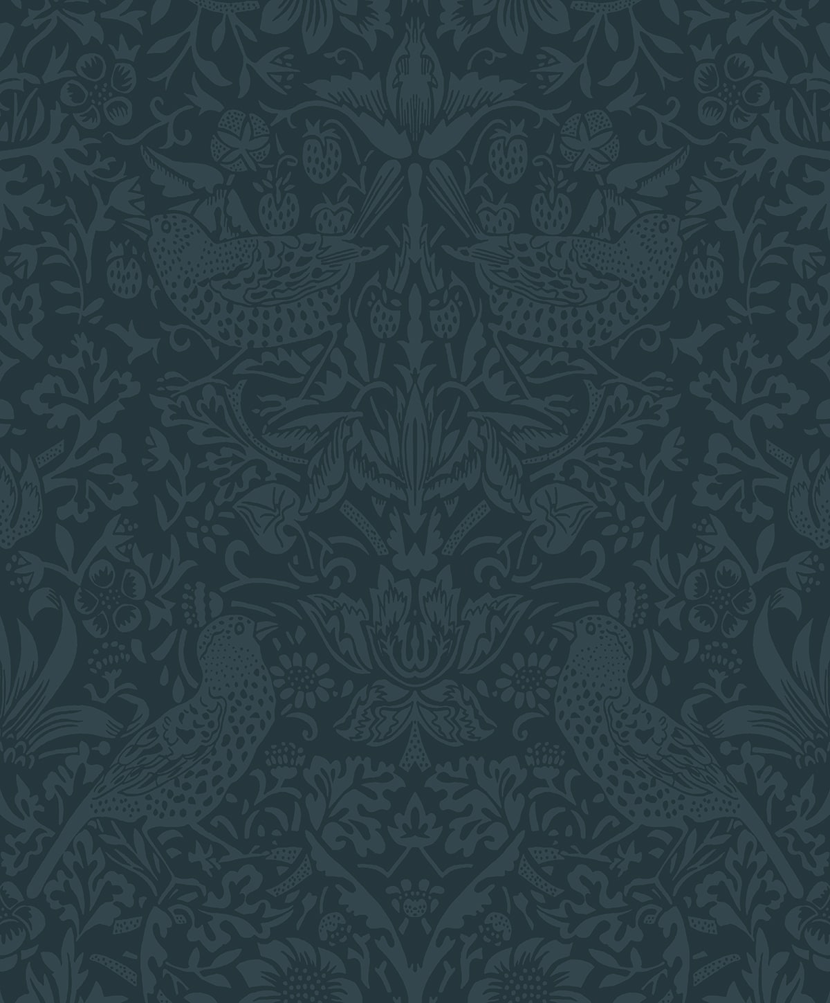 Tonal Bird Garden Prepasted wallpaper in slate blue color - pattern number EP10402 - by Seabrook in the Etten Prepasted Wallcovering collection