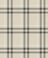Calverlay Plaid Prepasted wallpaper in linen and ebony color - pattern number EP10805 - by Seabrook in the Etten Prepasted Wallcovering collection