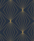 Gem Geometric Prepasted wallpaper in dark blue and metallic gold color - pattern number EP10902 - by Seabrook in the Etten Prepasted Wallcovering collection