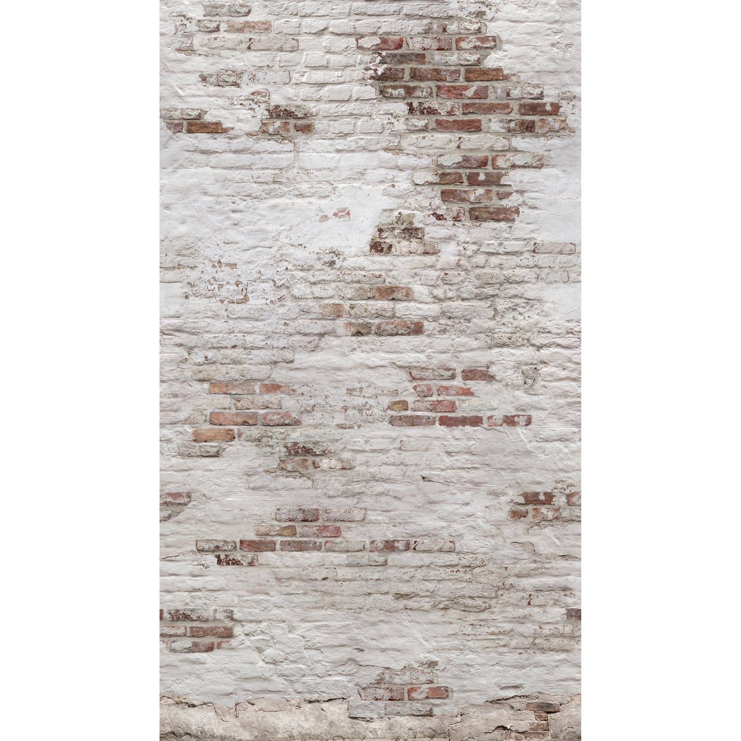 Brick all-over 3 Panel Mural in white color - pattern number EP6101 - by Grandeco in the Orom II collection