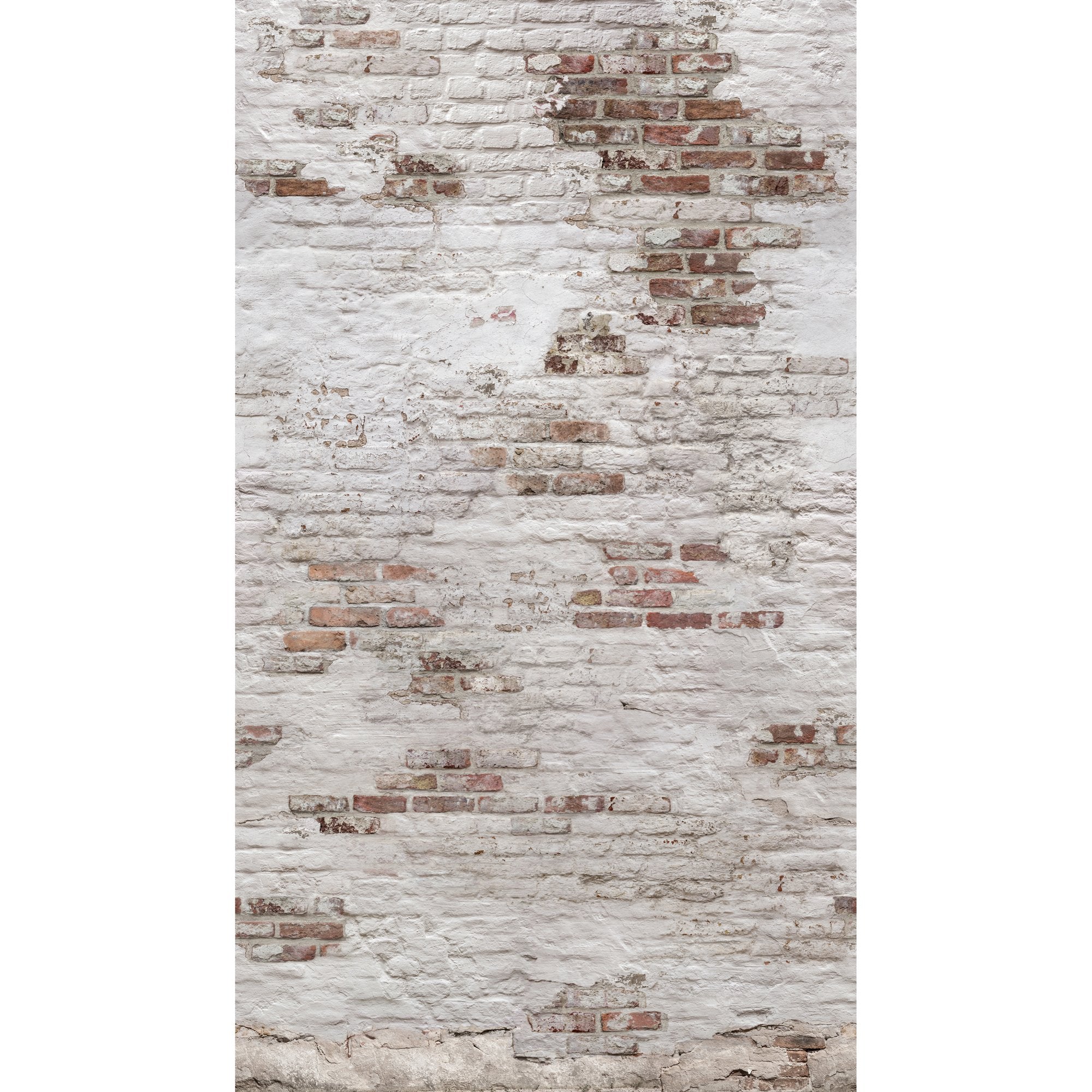 Brick all-over 3 Panel Mural in white color - pattern number EP6101 - by Grandeco in the Orom II collection