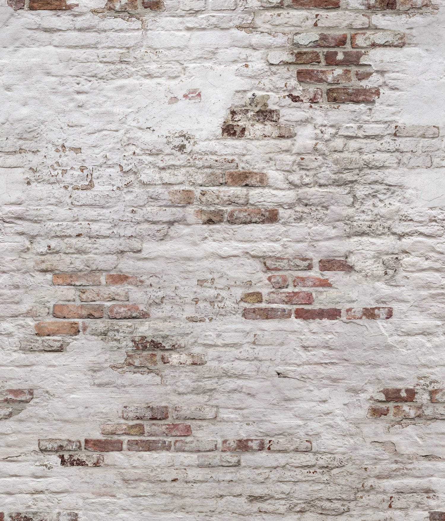 Brick all-over 3 Panel Mural in white color - pattern number EP6101 - by Grandeco in the Orom II collection
