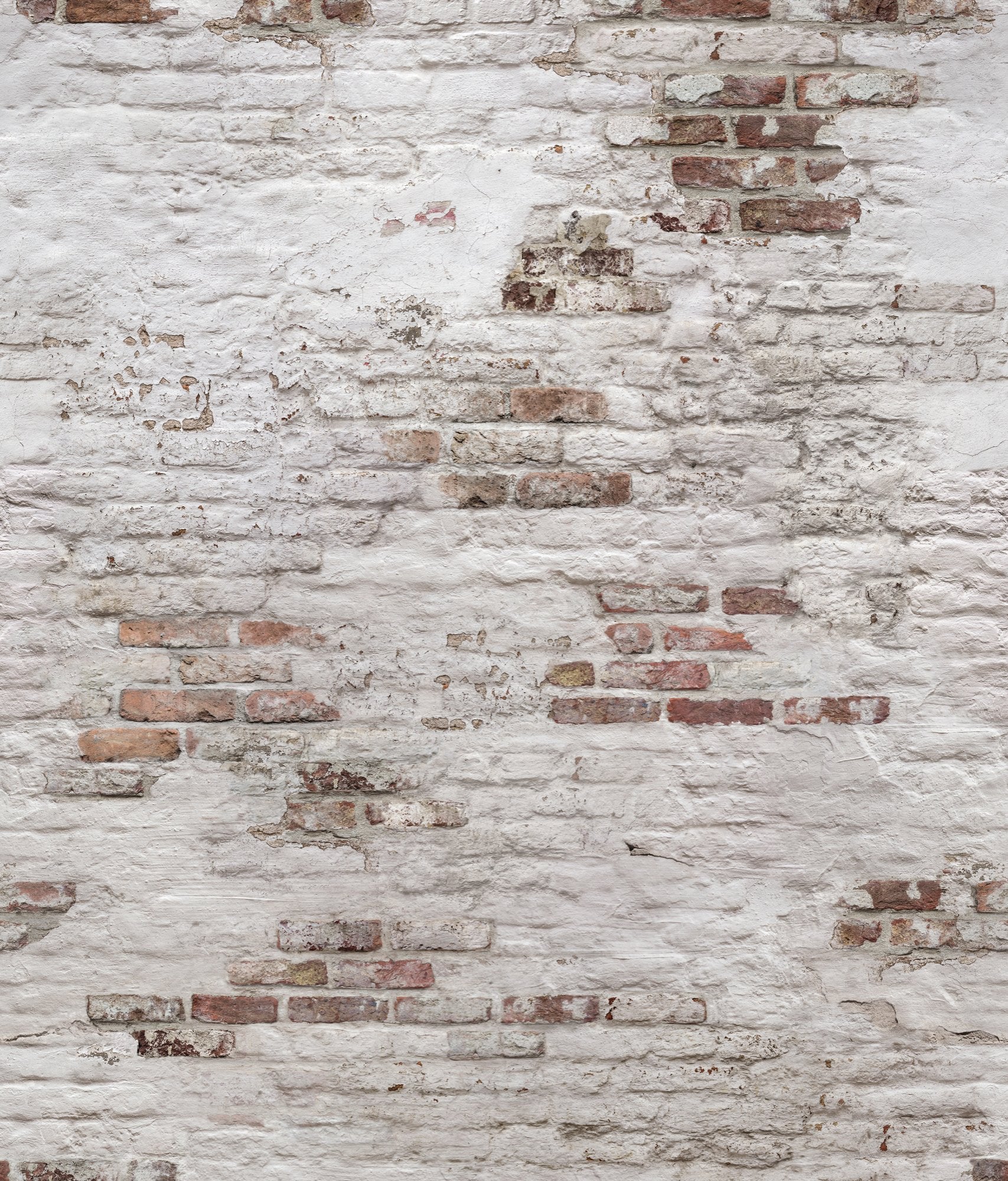 Brick all-over 3 Panel Mural in white color - pattern number EP6101 - by Grandeco in the Orom II collection