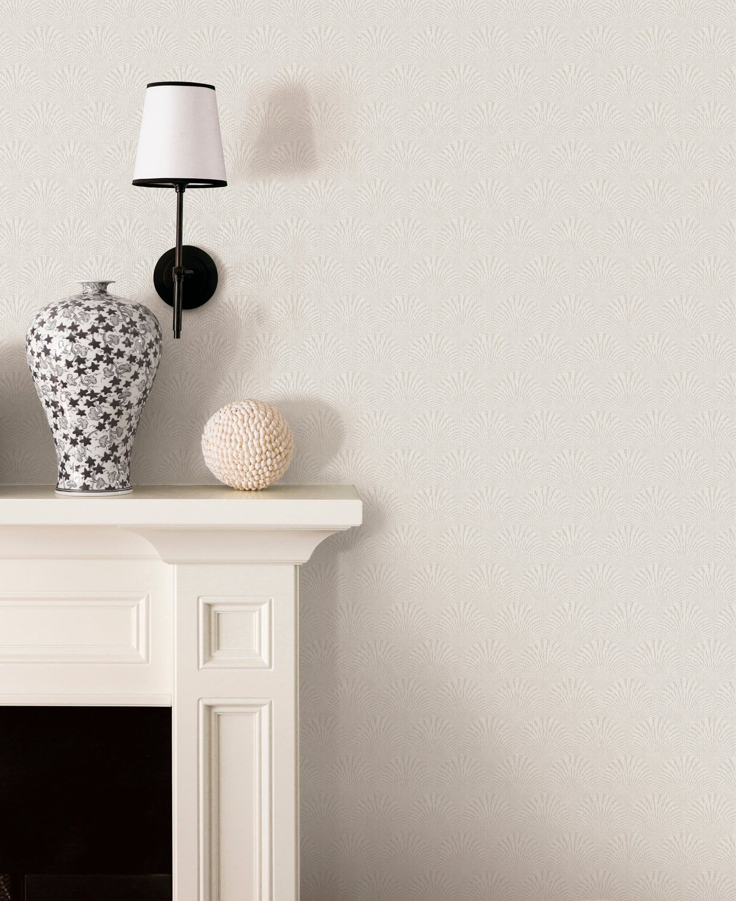 Fan wallpaper in white color - pattern number F-AF7001 - by Galerie in the Boutique collection