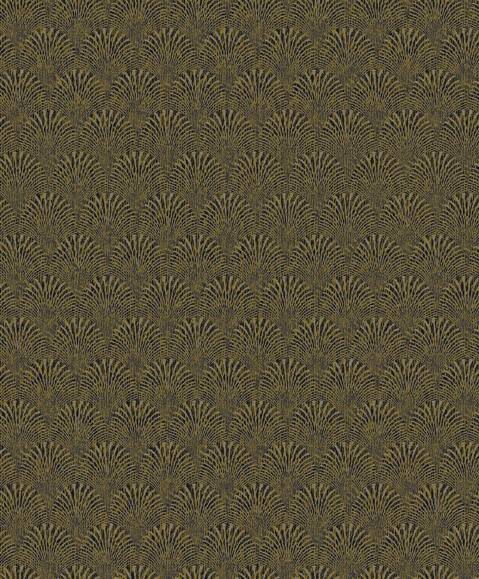 Fan wallpaper in gold color - pattern number F-AF7004 - by Galerie in the Boutique collection