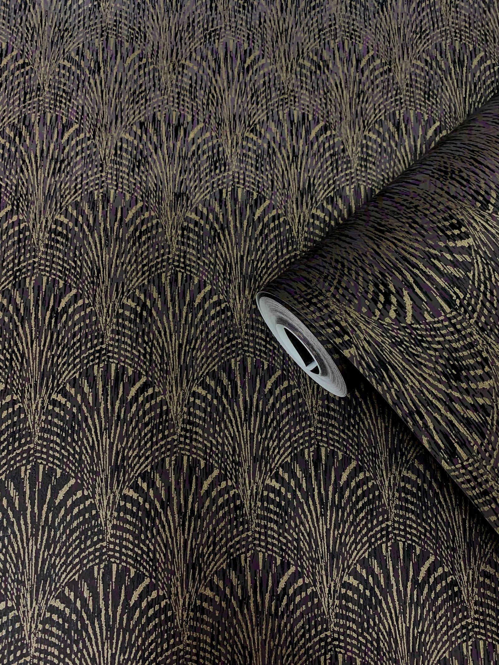 Fan wallpaper in purple lilac color - pattern number F-AF7005 - by Galerie in the Boutique collection