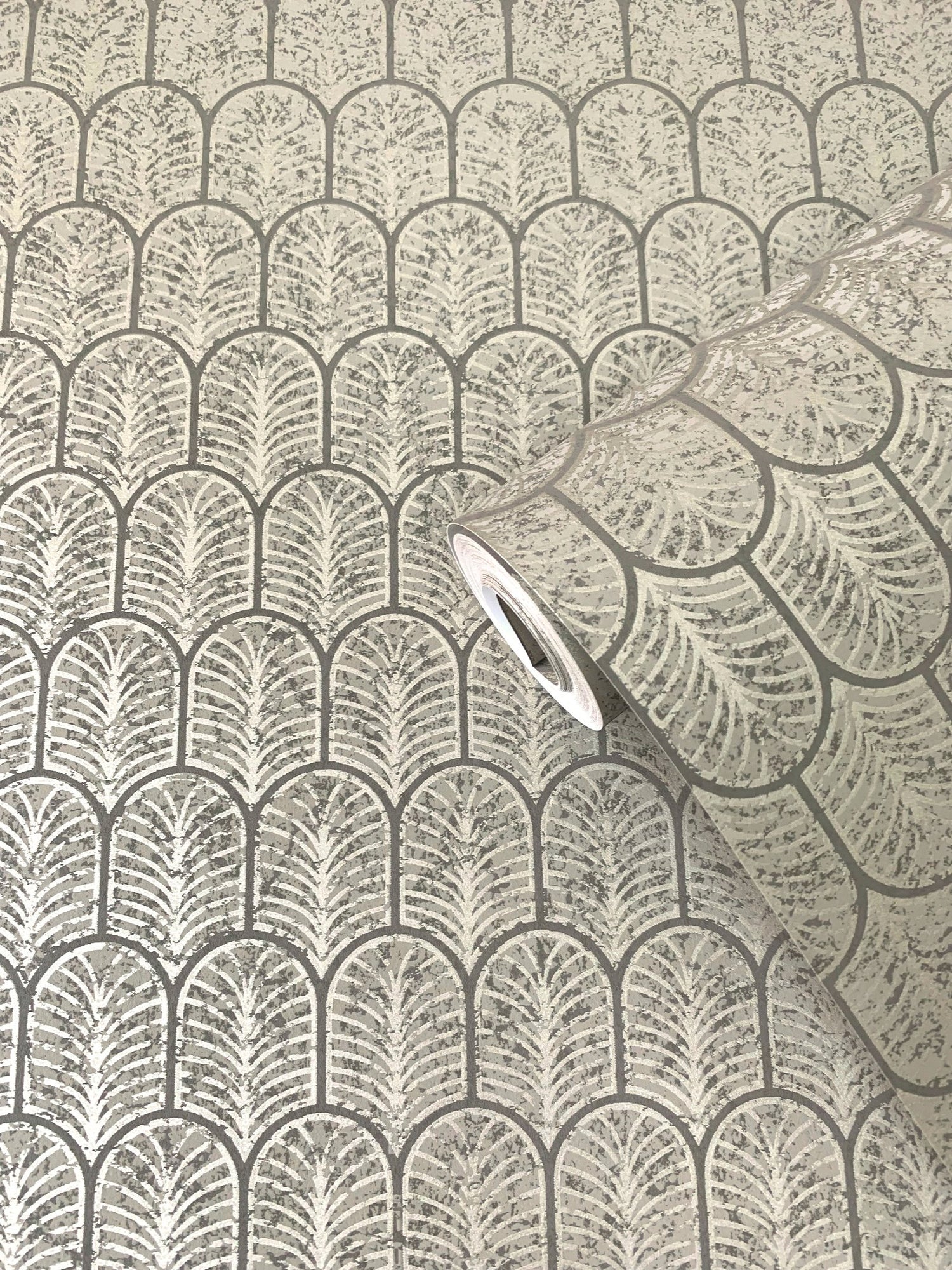 Geo Arch wallpaper in bronze brown color - pattern number F-VL6004 - by Galerie in the Lustre collection