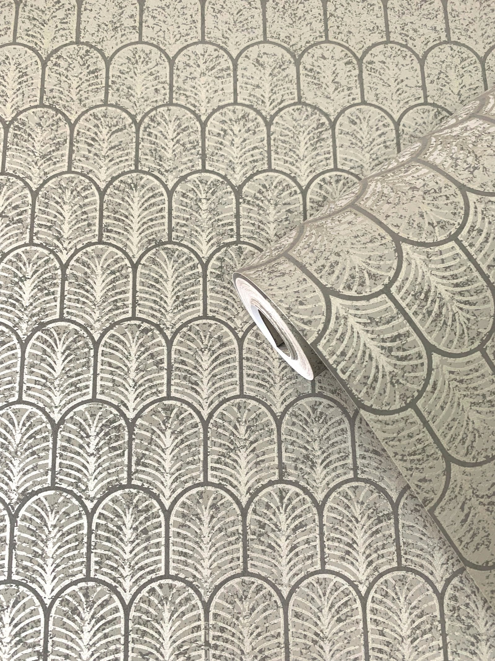 Geo Arch wallpaper in bronze brown color - pattern number F-VL6004 - by Galerie in the Lustre collection