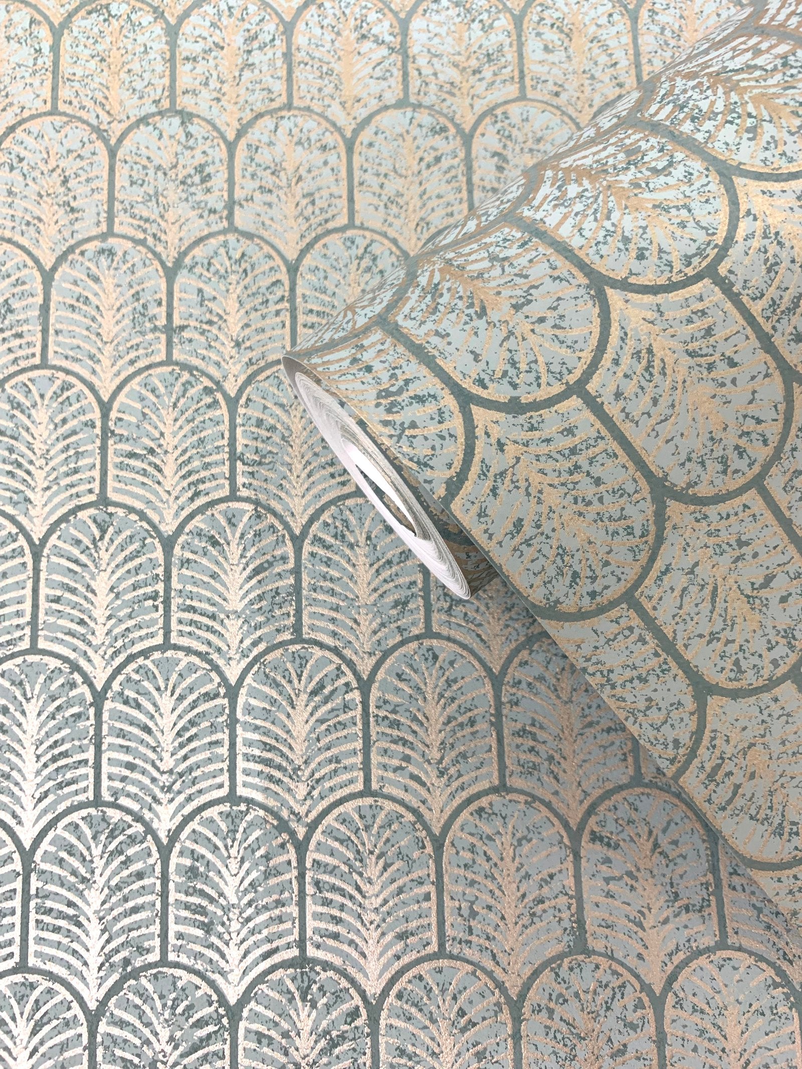 Geo Arch wallpaper in gold color - pattern number F-VL6005 - by Galerie in the Lustre collection