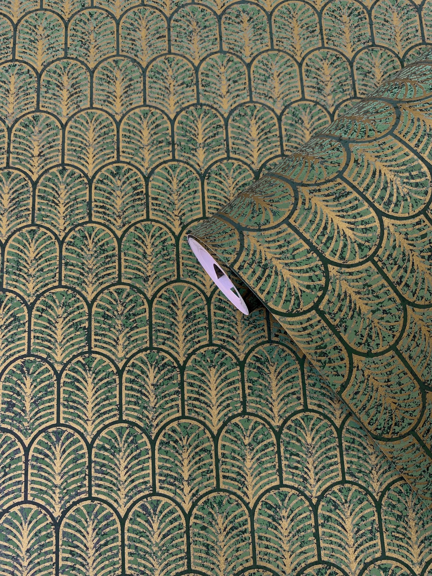 Geo Arch wallpaper in gold color - pattern number F-VL6006 - by Galerie in the Lustre collection