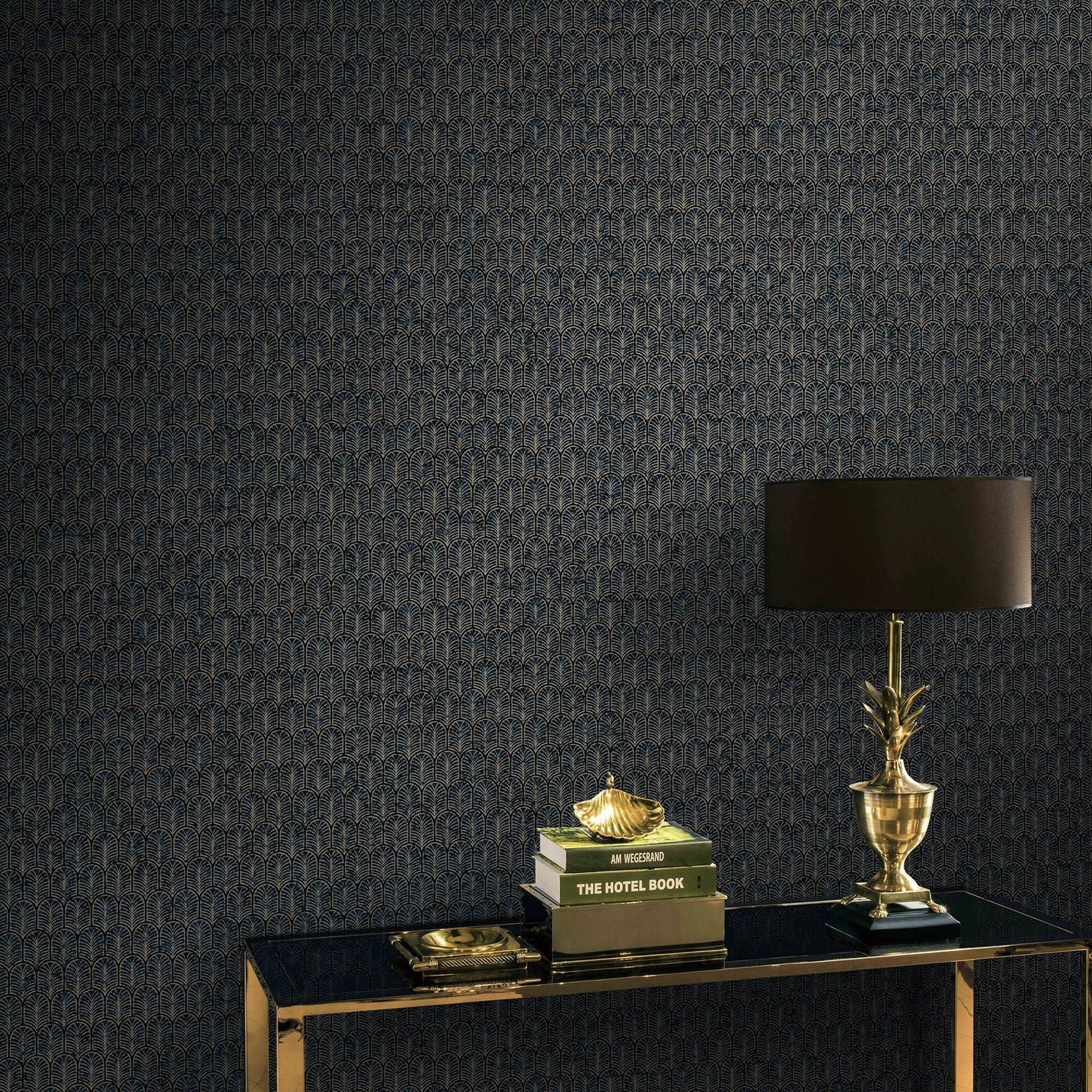 Geo Arch wallpaper in blue color - pattern number F-VL6007 - by Galerie in the Lustre collection