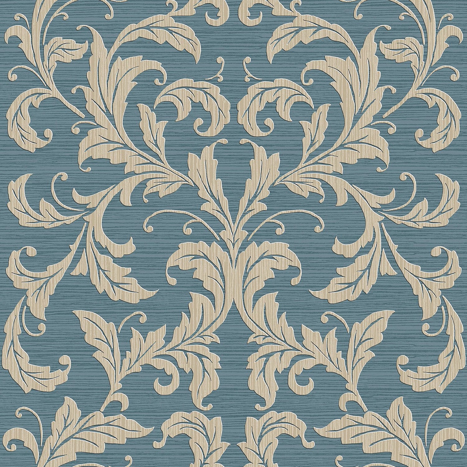 Damask wallpaper in blue color - pattern number G34111 - by Galerie in the Nordic Elements collection