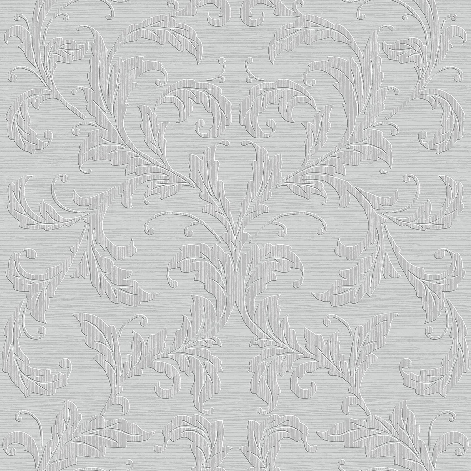 Damask wallpaper in silver grey color - pattern number G34115 - by Galerie in the Nordic Elements collection