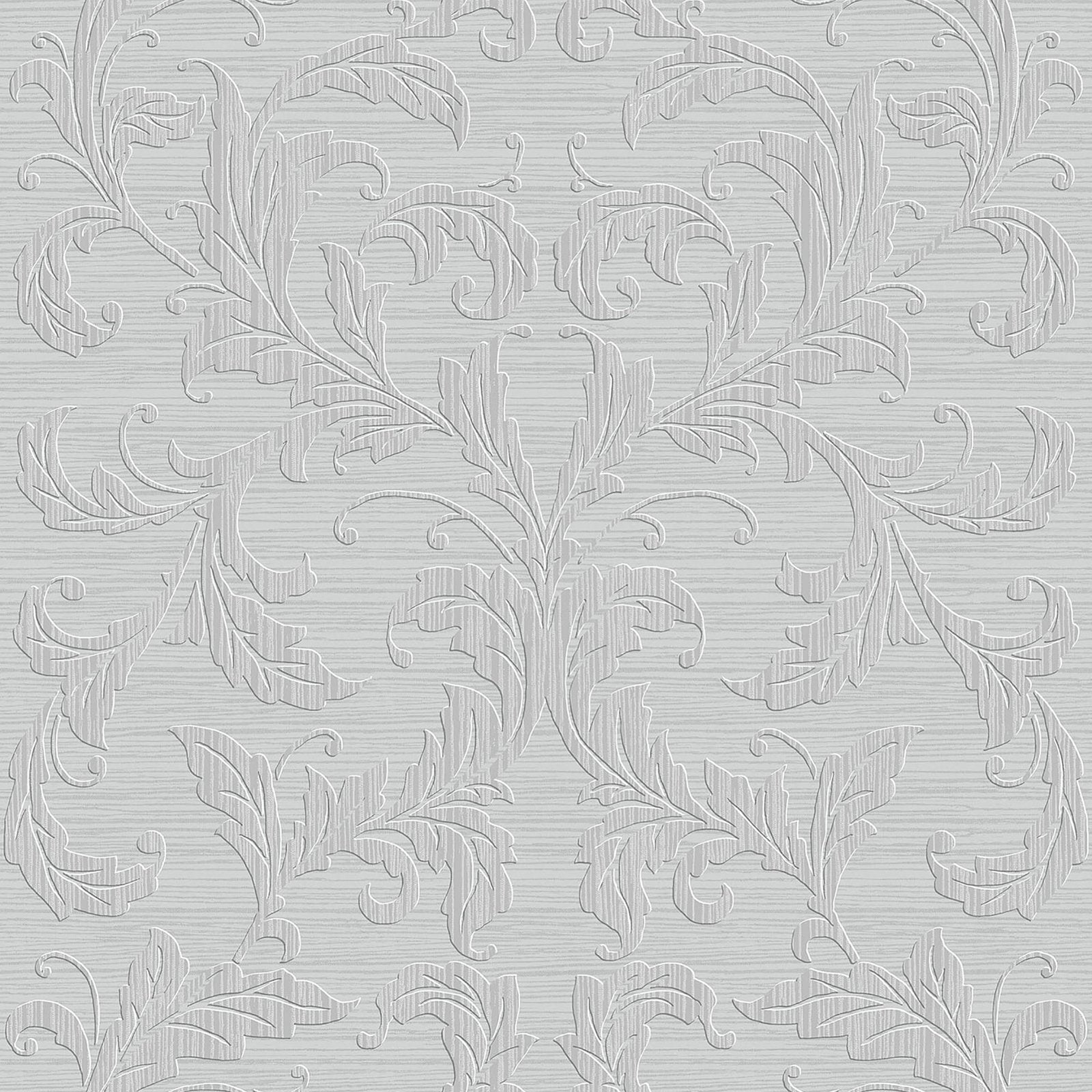 Damask wallpaper in silver grey color - pattern number G34115 - by Galerie in the Nordic Elements collection