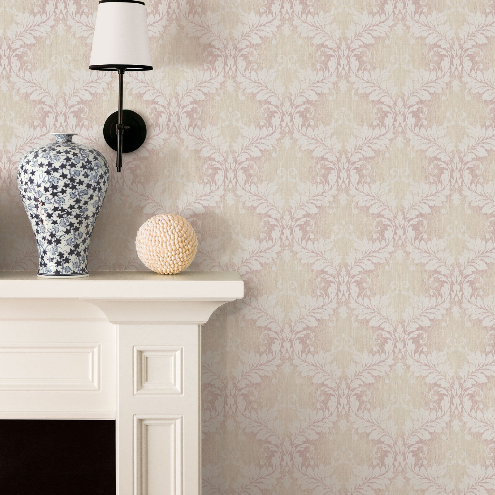 Damask wallpaper in pink color - pattern number G34131 - by Galerie in the Nordic Elements collection